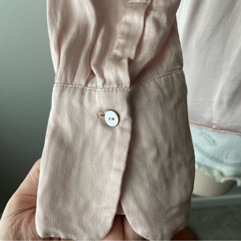 MNG Silky 100% Viscose Button Down Blouse Drapey Pink Size 10 Medium Large - Picture 7 of 9